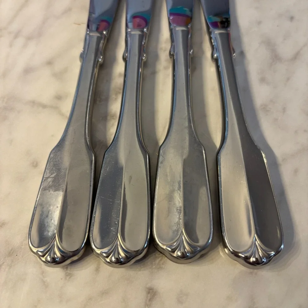 Set of 4 ONEIDA Rogers Deluxe‎ Satin Gloria Stainless Flatware Hollow Knives 9